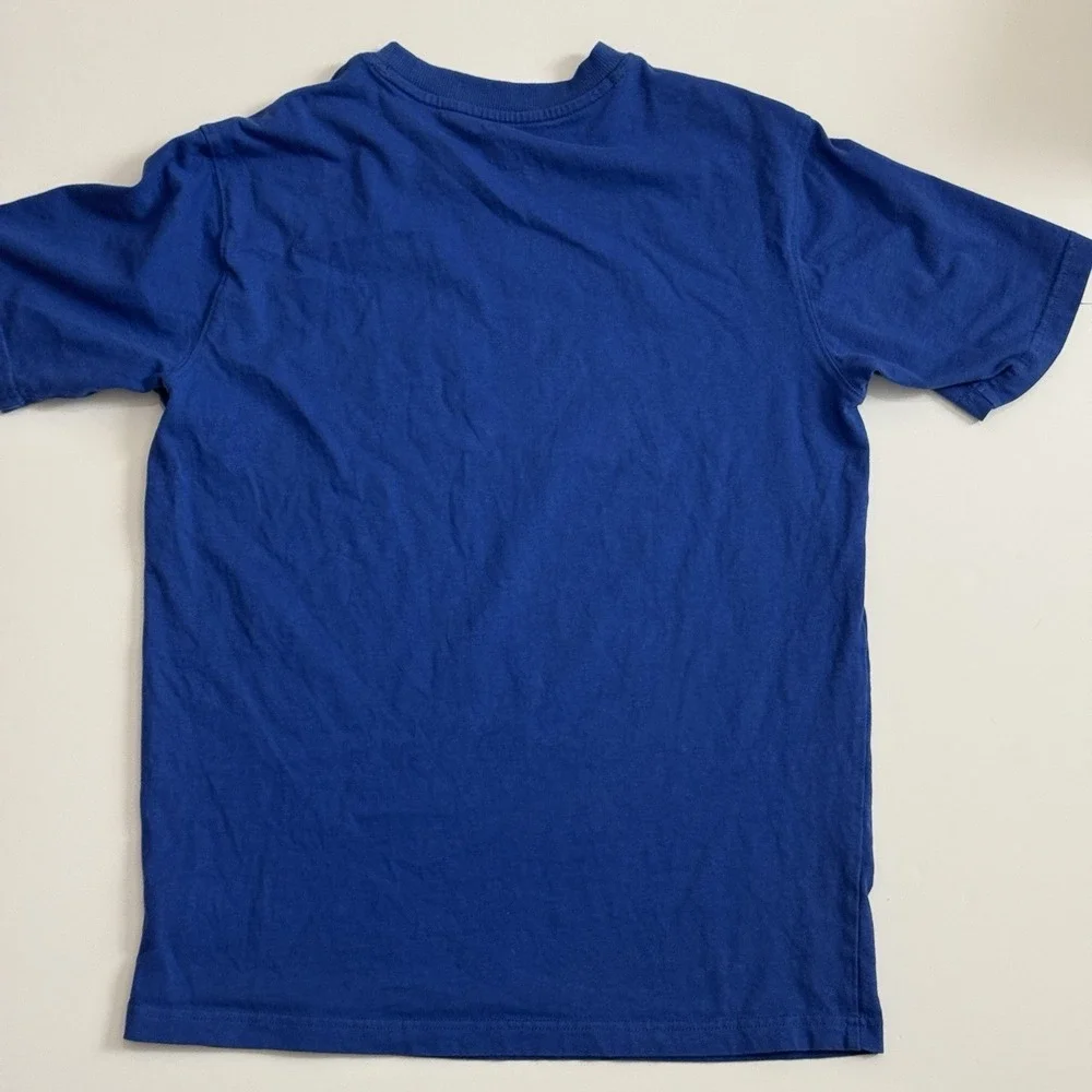 Champion T-Shirt Mens S Bright Blue 100% Cotton Logo Crew Neck Short Sleeve - Picture 2 of 7